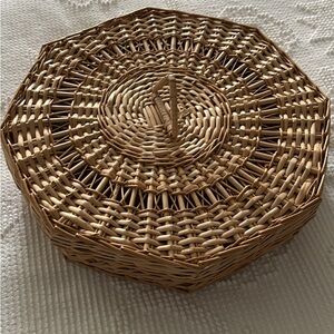 Boho Woven Basket with Lid
